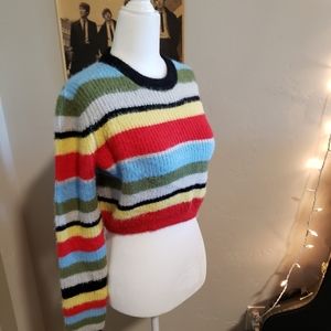 rainbow cropped sweater